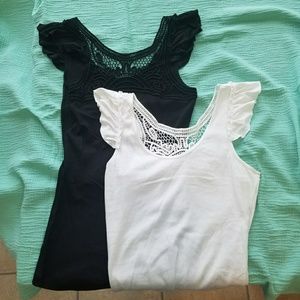 TWO FOR ONE!! Black & white tops